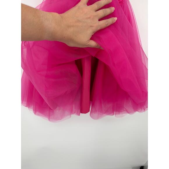 Stacees Lace Tulle Mini Dress Sz 2 Fairy Applique Party HOCO Prom Coquette Party - Picture 4 of 10